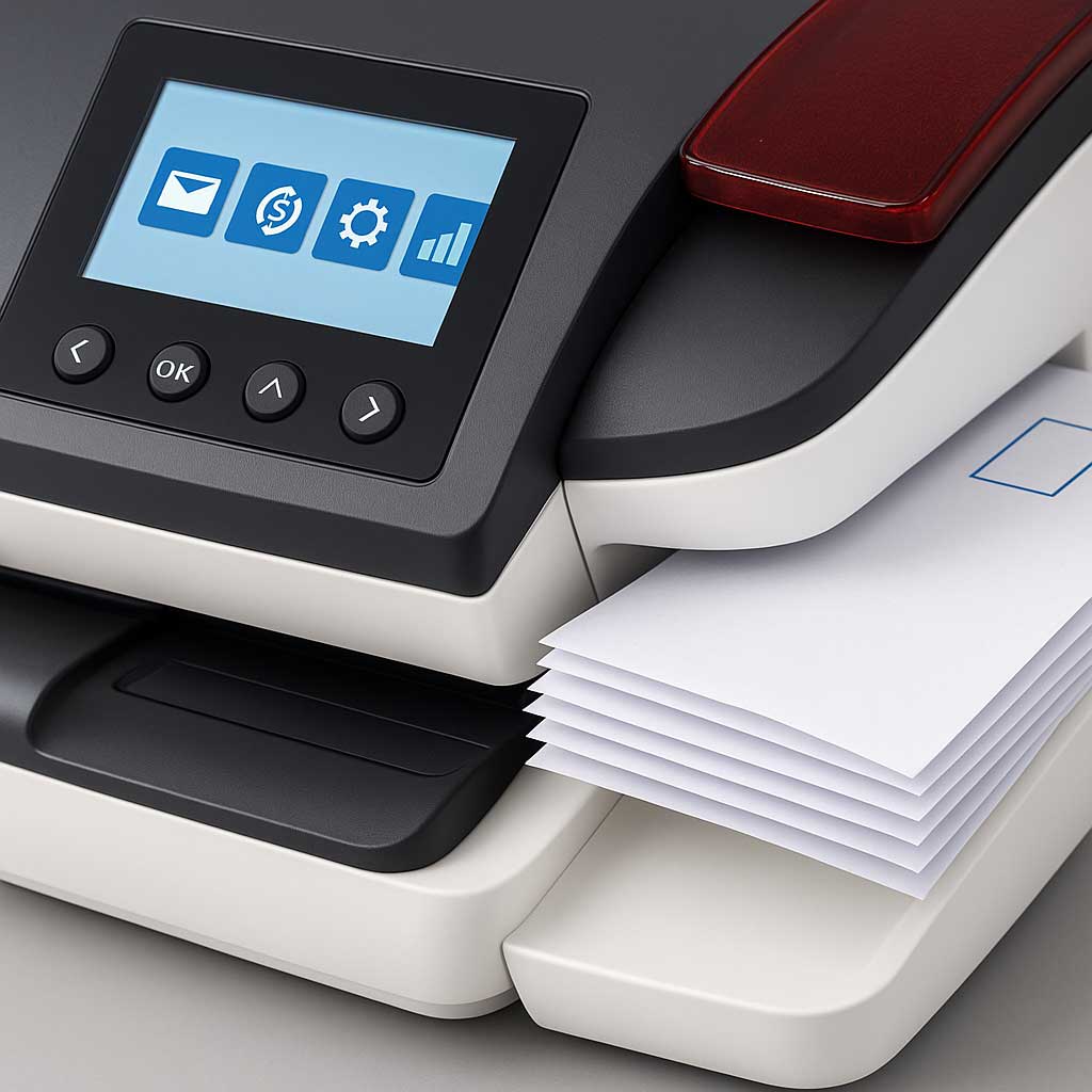cchina affrancatrice postale moderna con bilancia integrata e schermo touchscreen